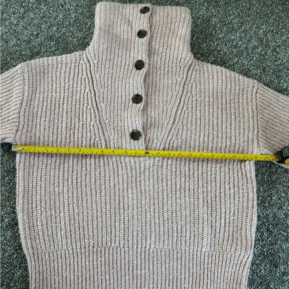 Varley Peverel Button Placket Soft Pink Wool Blend Knit Sweater XS Baggy - Picture 7 of 14